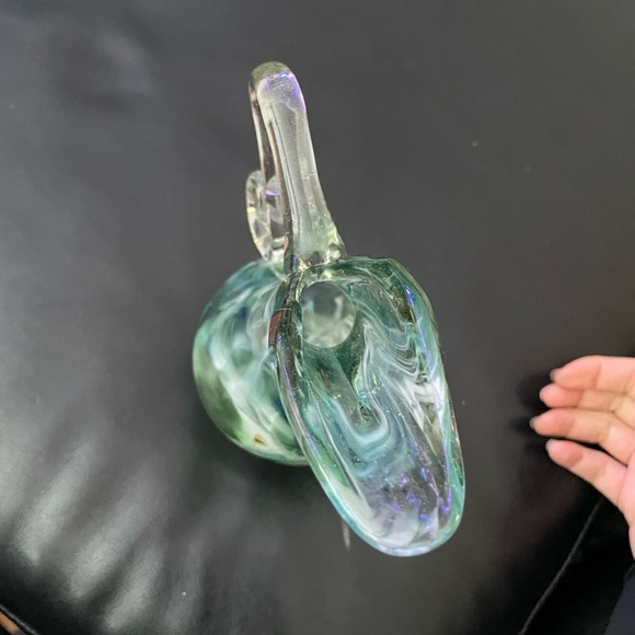 Vintage Murano Blow Art Glass Pitcher oil vase Dressing ware Decor Aqua mint - Picture 7 of 11